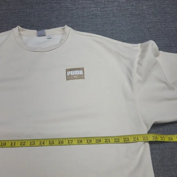 Puma Womens Sweatshirt XX-Large Size Off White Everyday Modern Pullover Top - Picture 2 of 11